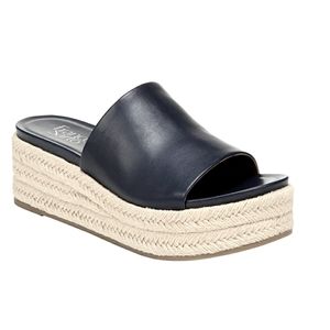 Franco Sarto Navy Tola Espadrille Wedge Sandal